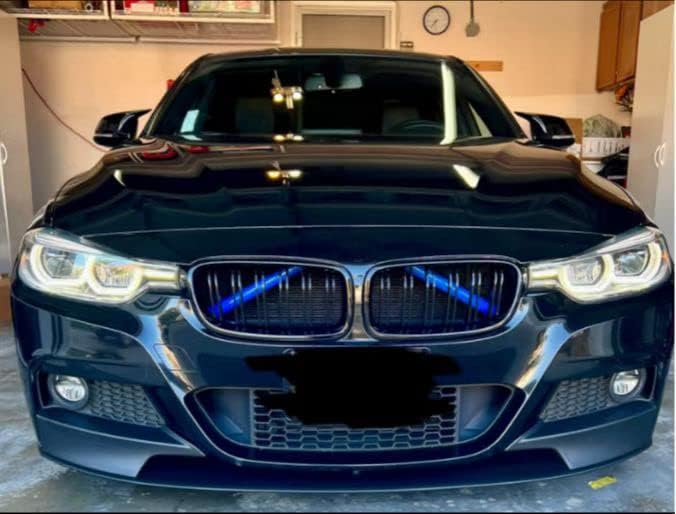 SHSBSCAR M-Sport V Brace Grille Inserts Stripes Trim, Compatible with BMW 3/4 Series F30 F32 320 328i 330 335 428 435 Front Grille Trim Stripes Cover(Blue) - Image 2